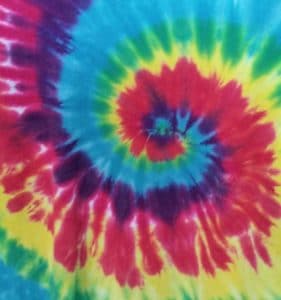 Classic Spiral Tie Dye Pattern in bright colors